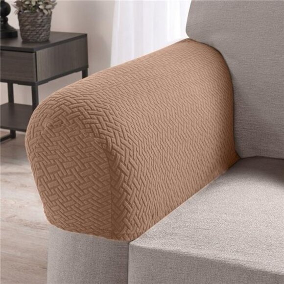Mason Stretch Armrest Covers - Sand, 2 Piece - Picture 2 of 2